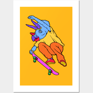 Skate Triceratops Posters and Art